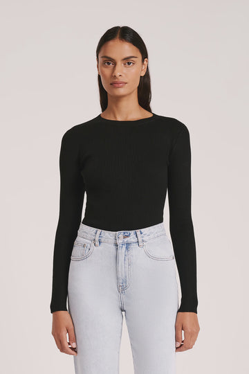 Classic Long Sleeve Knit in Black