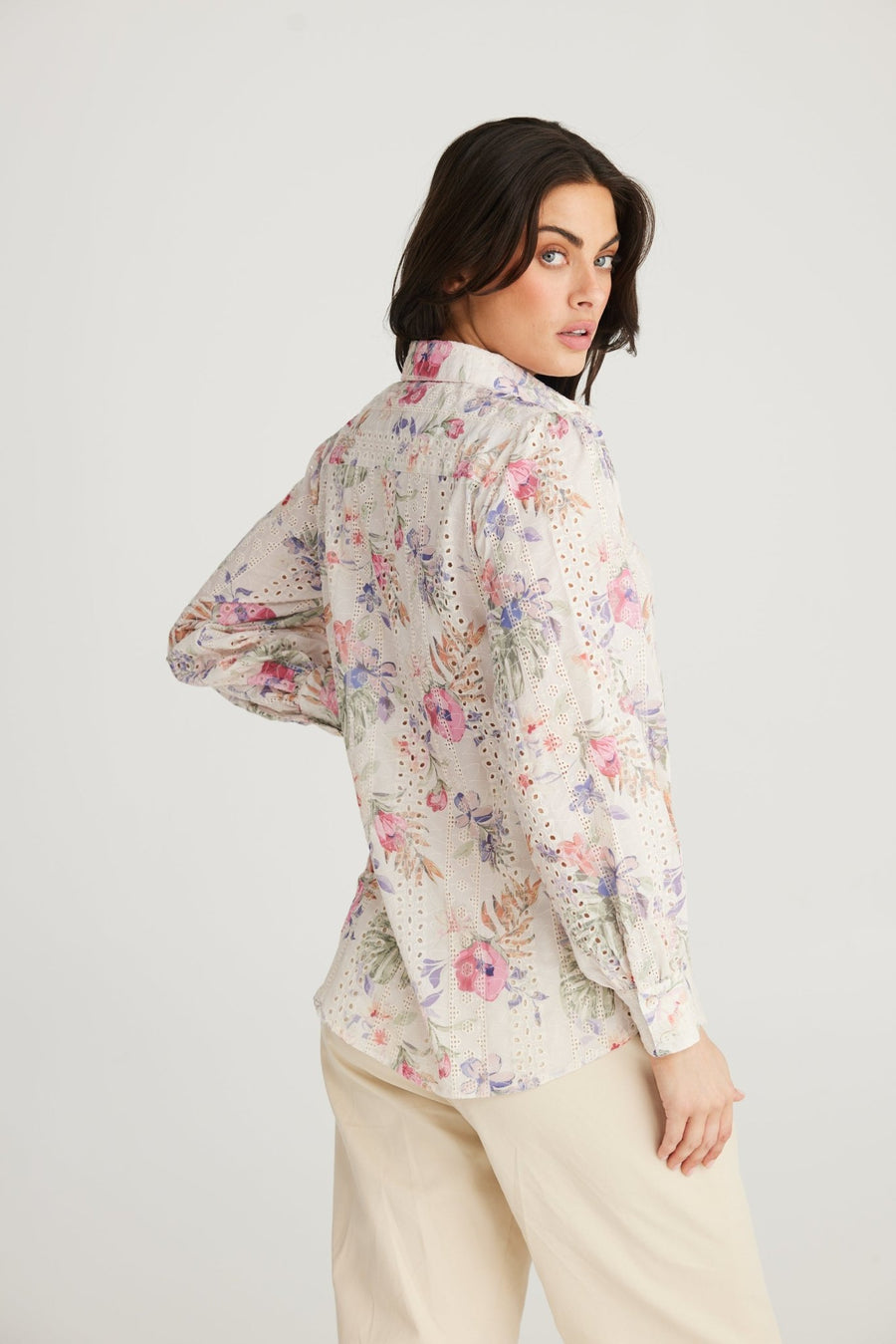 Flower Child Shirt Floral Broderie - Kohl and Soda