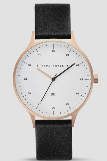 Inertia Brushed Copper White face Black strap Watch - Kohl and Soda