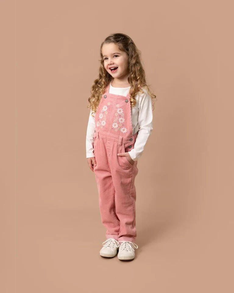 Thea Embroidered Cord Overalls - Kohl and Soda