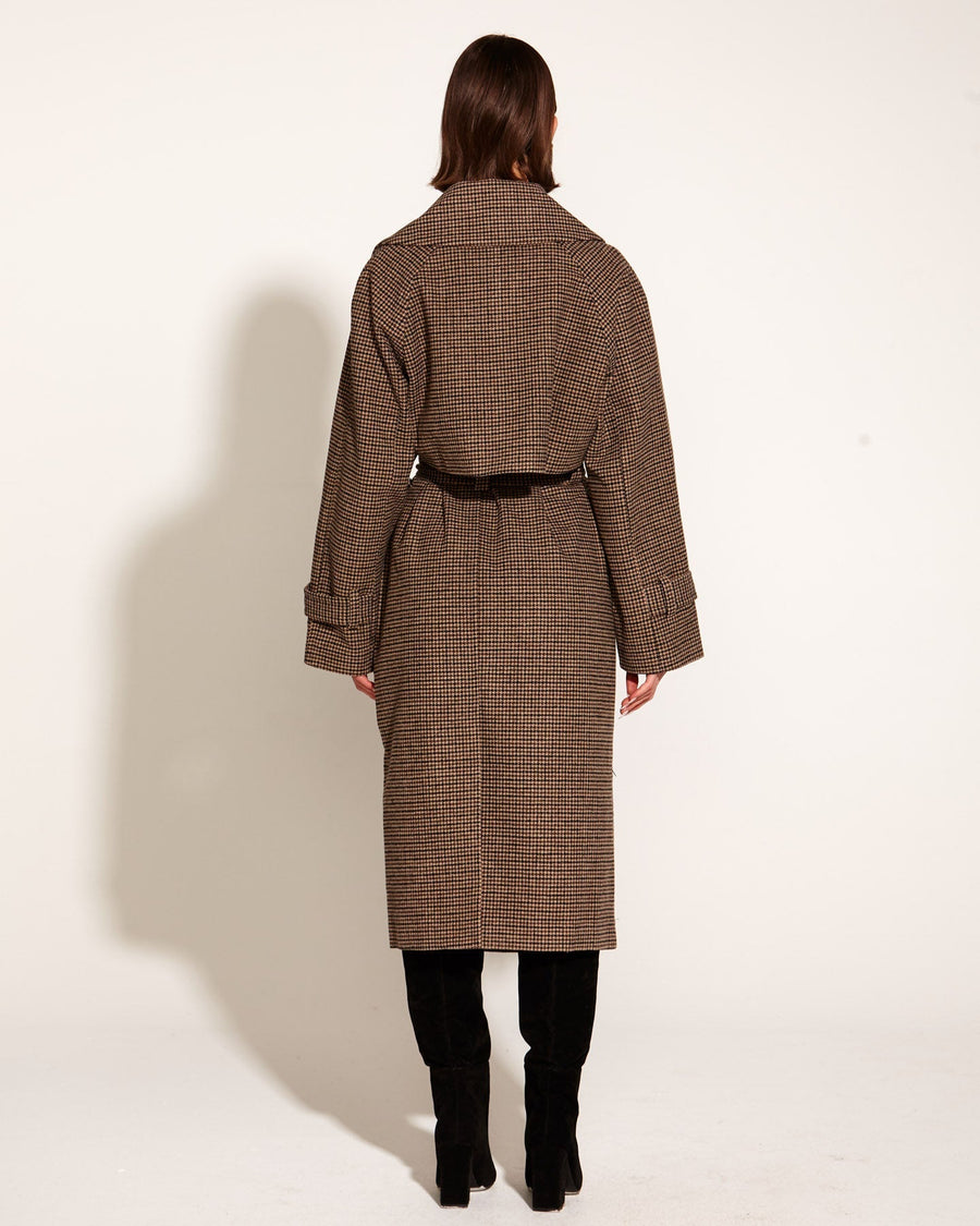 You Read My Mind Houndstooth Trench - Kohl and Soda