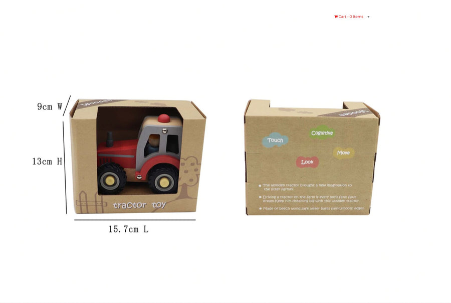 Calm & Breezy Tractor with Rubber Wheels - Red - Kohl and Soda