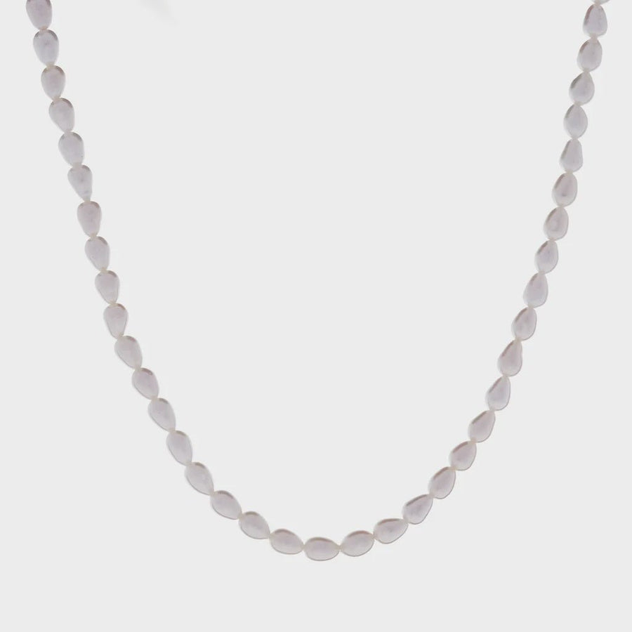 Elke White Rice Pearl Necklace - Kohl and Soda