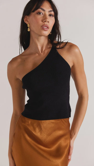 Lexie One Shoulder Knit Top - Kohl and Soda