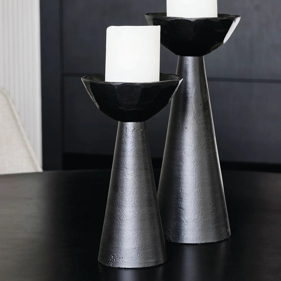 Norah Black Candle Holder Small - Kohl and Soda