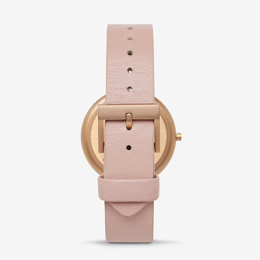 Repeat After Me Brushed Copper White Face Blush Band Watch - Kohl and Soda