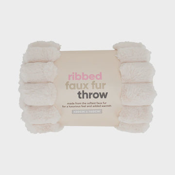 Ribbed Faux Fur Throw Cream - Kohl and Soda