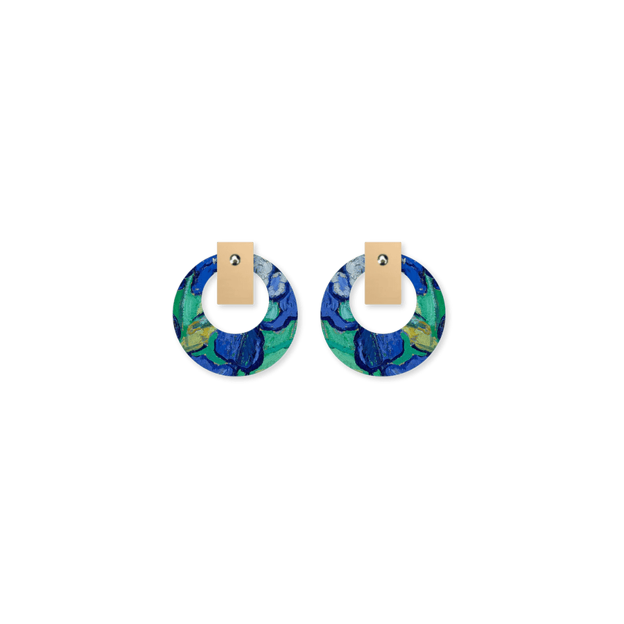 Van Gogh Irises Layered Small Stud Earrings - Kohl and Soda