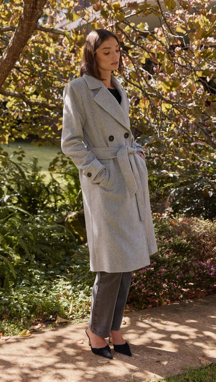 Reade Belted Coat Grey