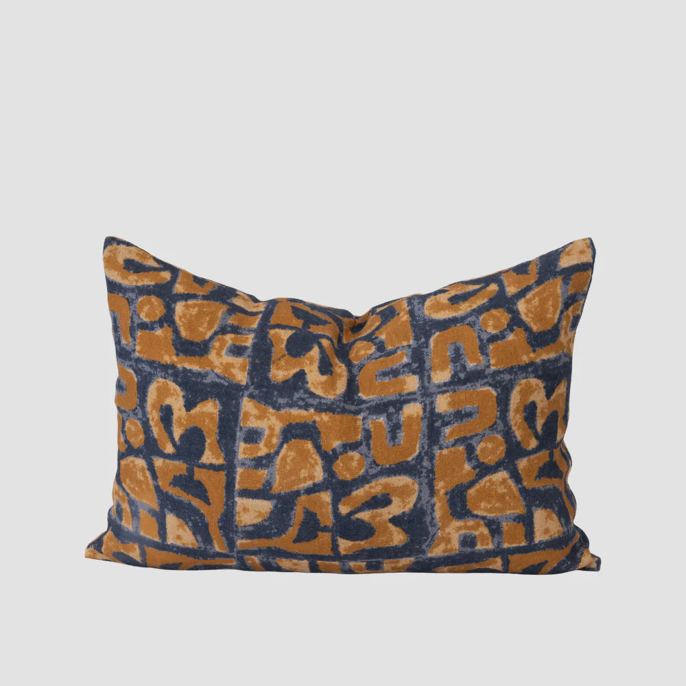 PeeKay Cushion - Blue & Mustard 40x60cm