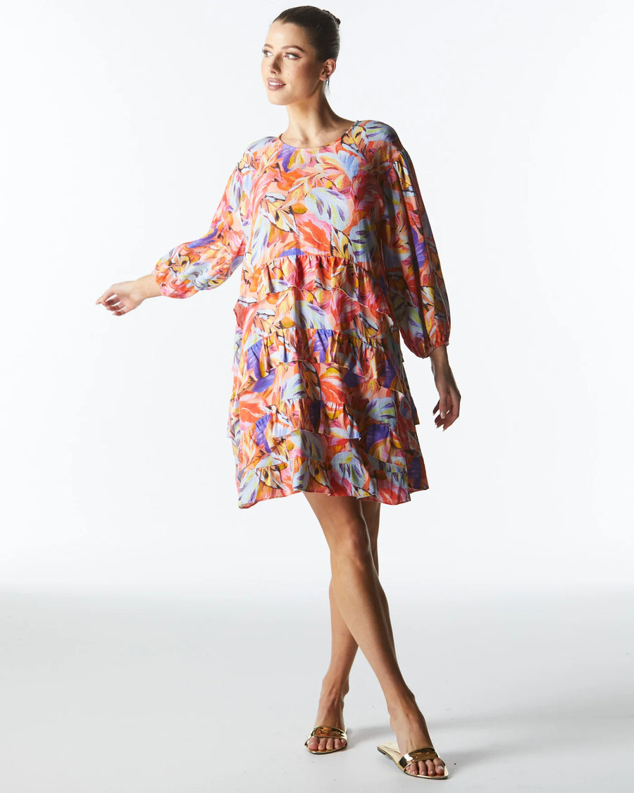 Midsummer Ruffle Long Sleeve Mini Dress