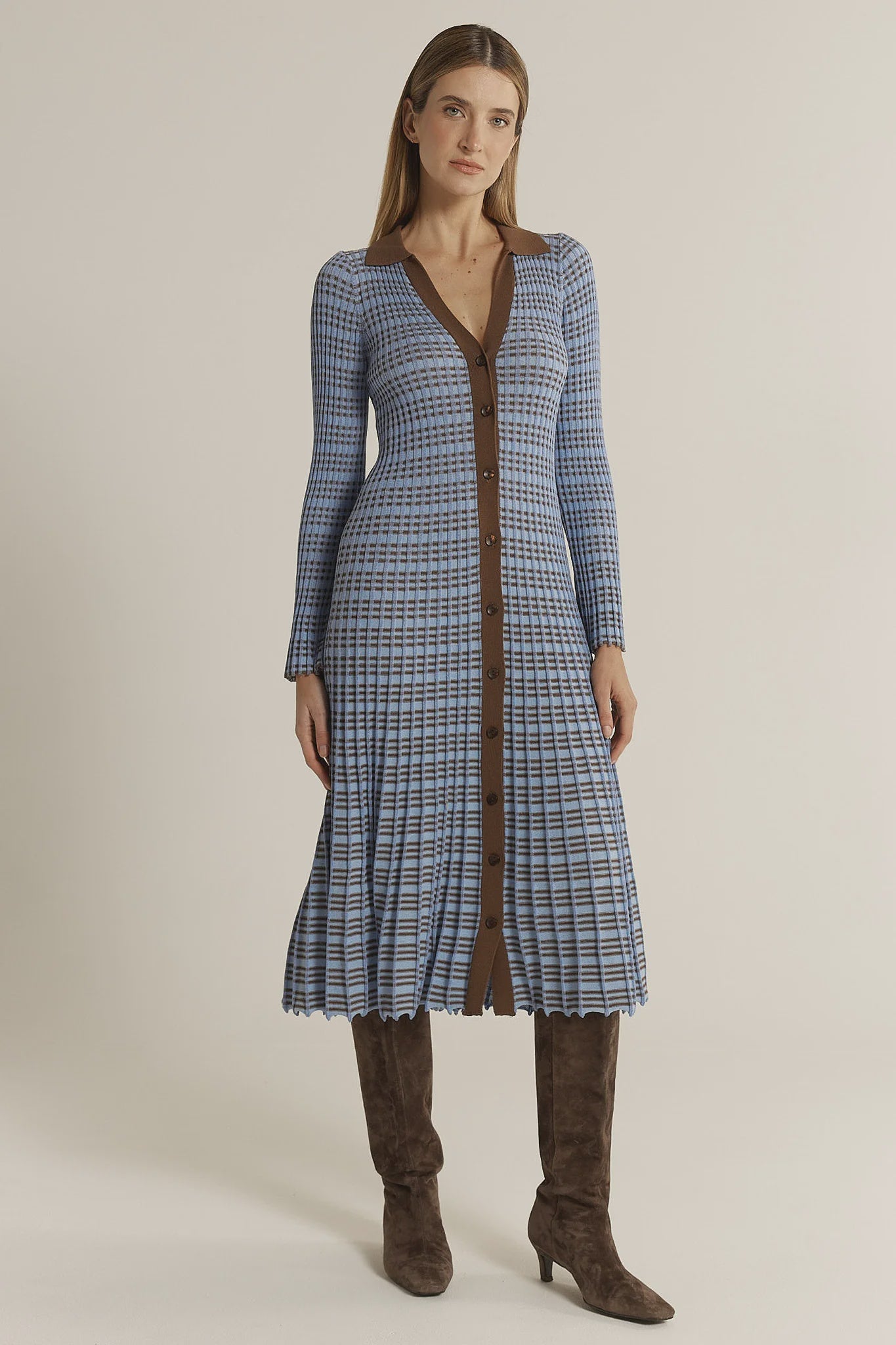 Nesta Check Knit Dress