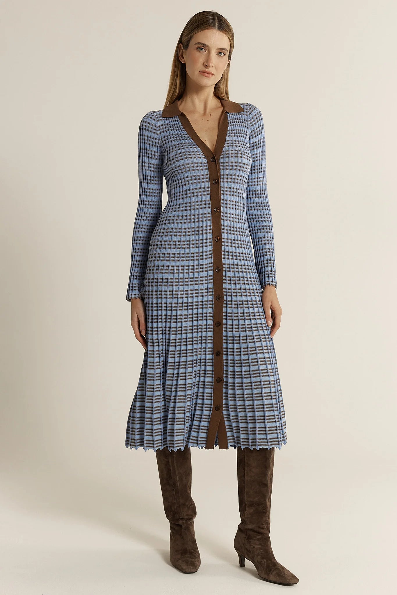 Nesta Check Knit Dress