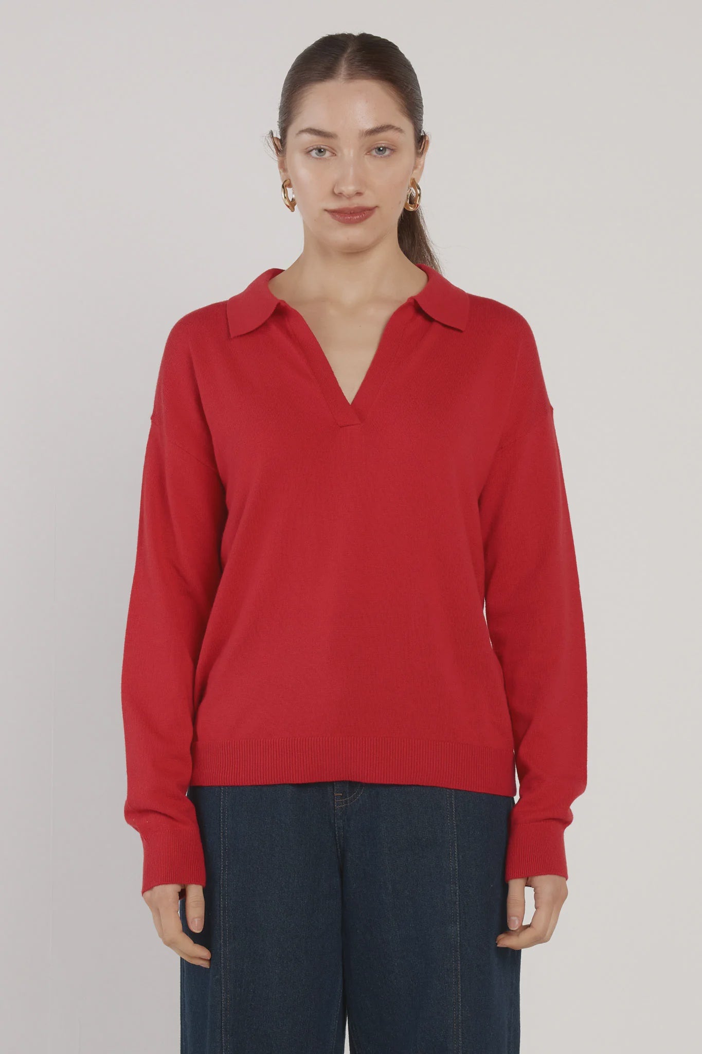 Solenne Polo Knit Red