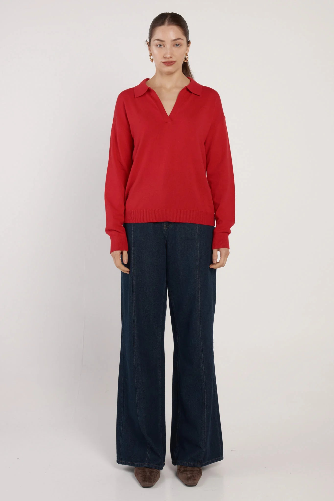 Solenne Polo Knit Red