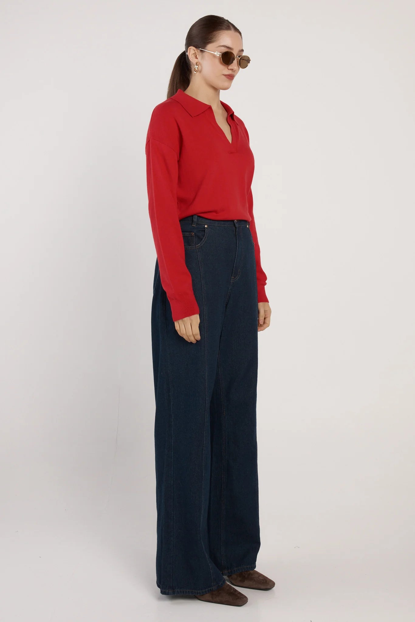 Solenne Polo Knit Red