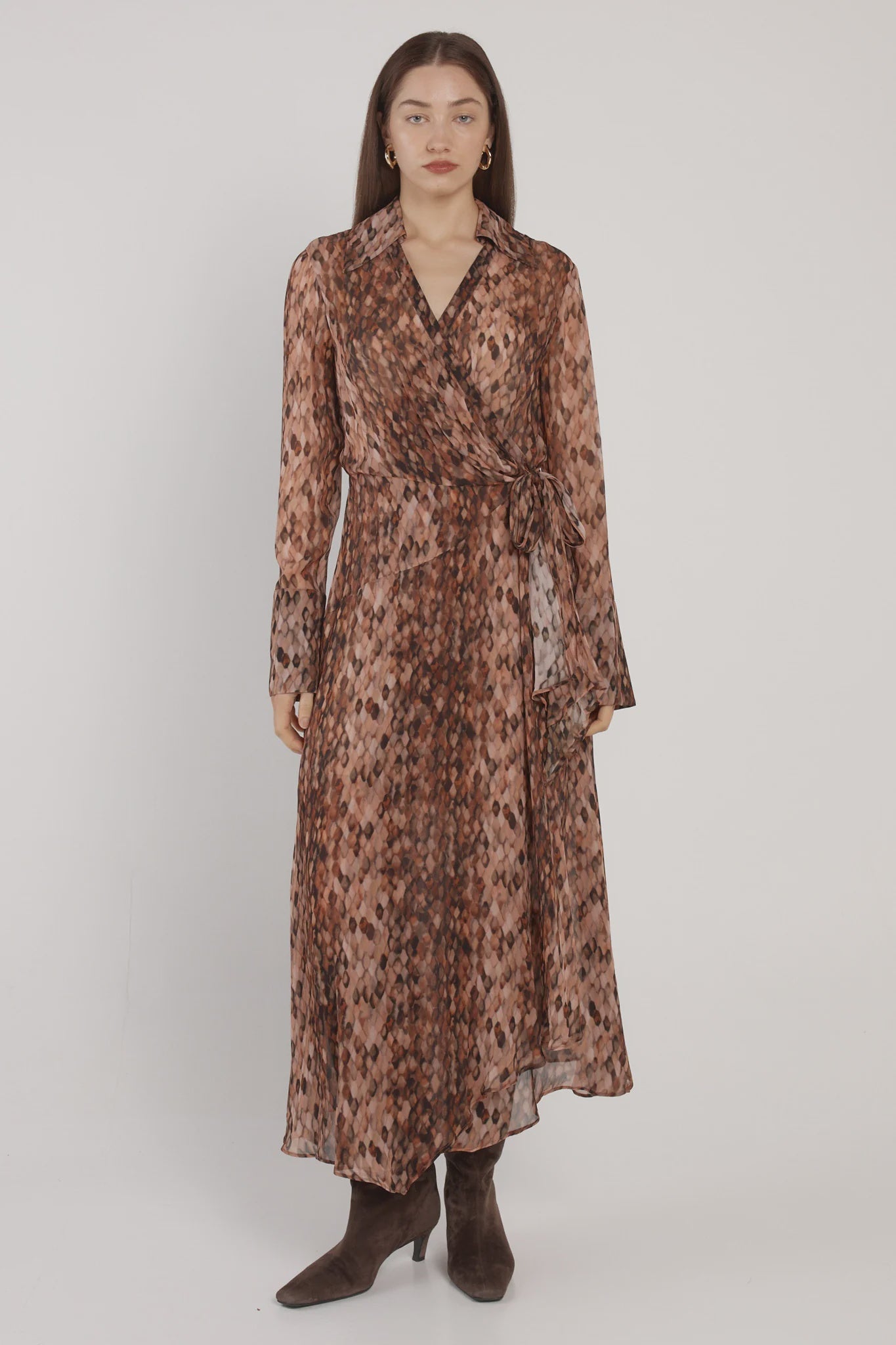 Isla Wrap Dress Snake Print