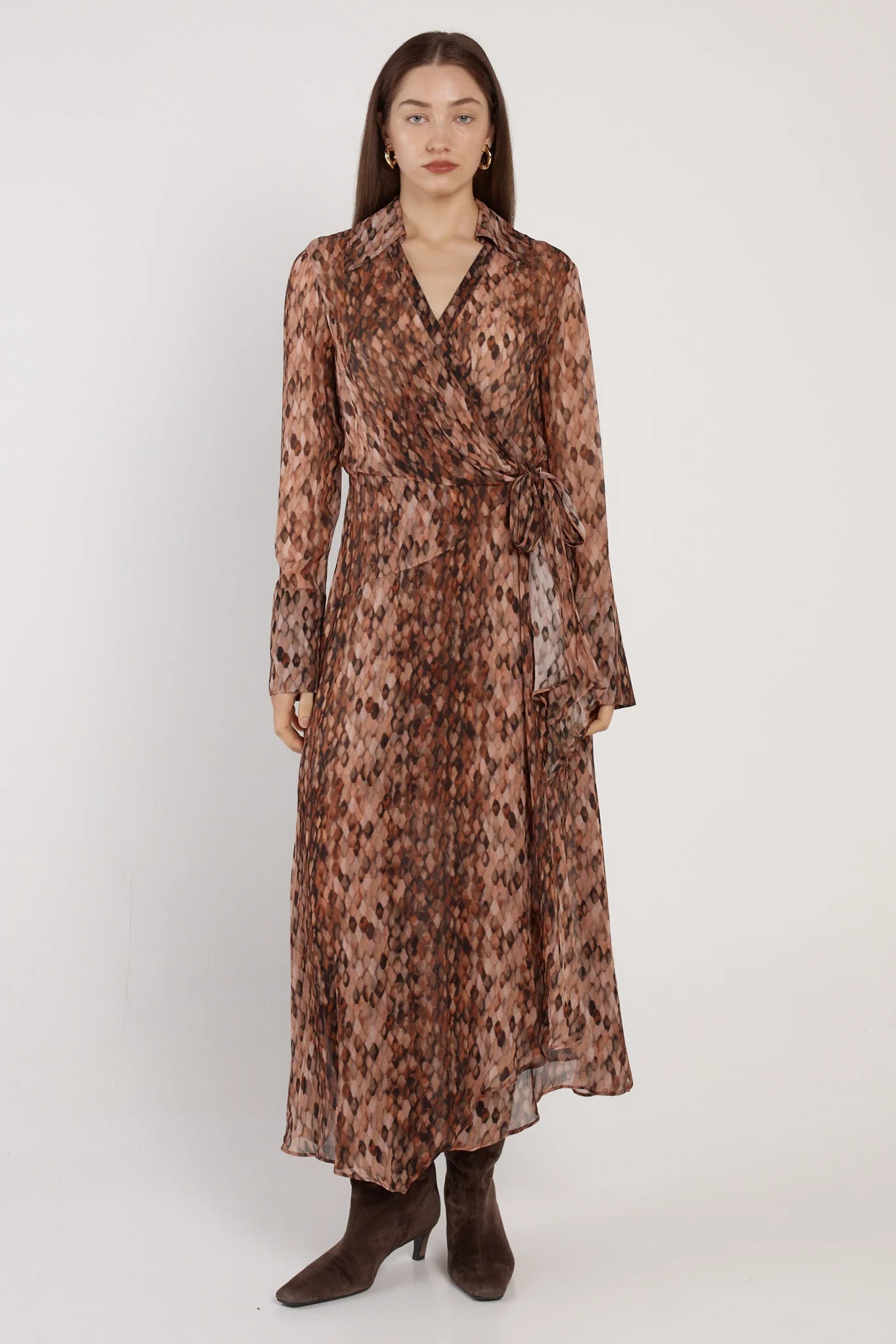 Isla Wrap Dress Snake Print