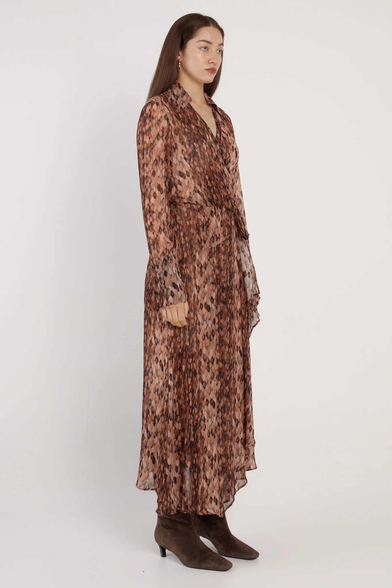 Isla Wrap Dress Snake Print