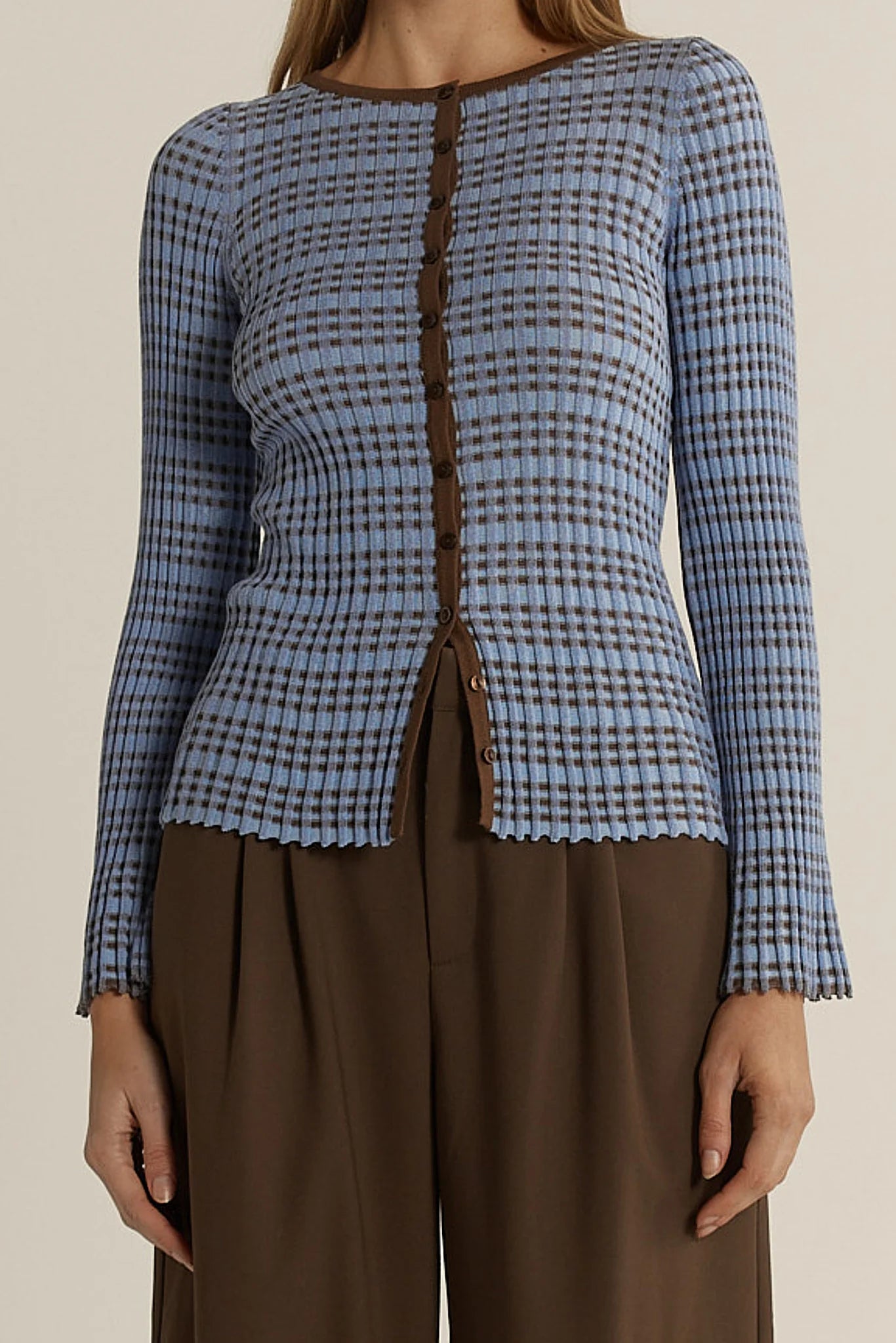 Nesta Check Knit Top