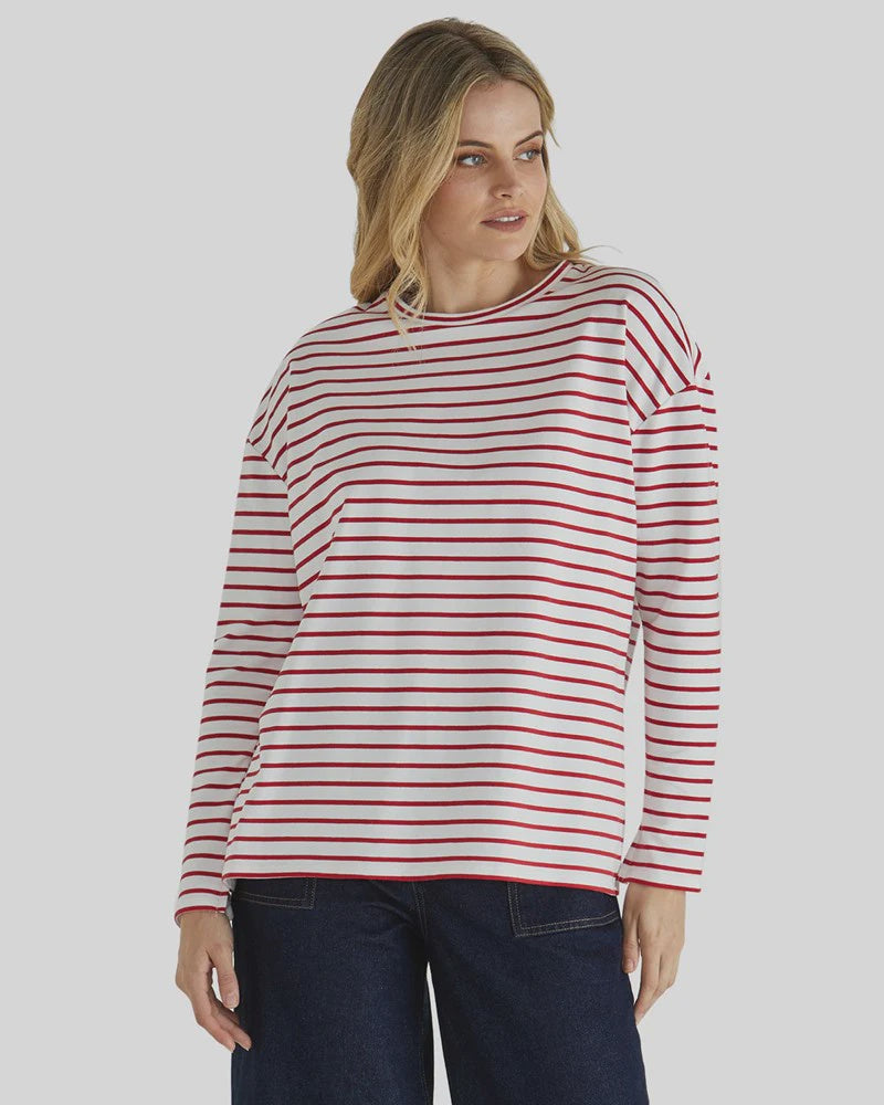 Alma Top - White/Red