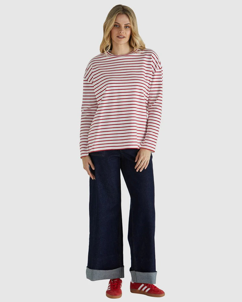 Alma Top - White/Red