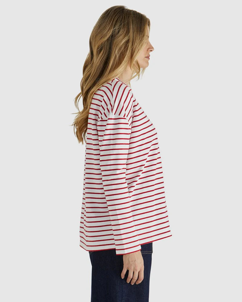 Alma Top - White/Red