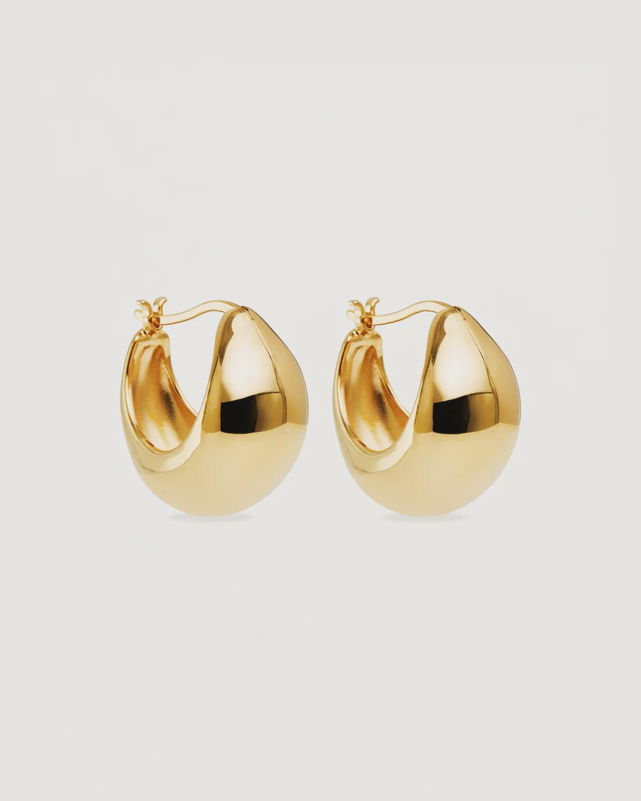 18k Gold Vermeil Sunkissed Large Hoops - Kohl and Soda
