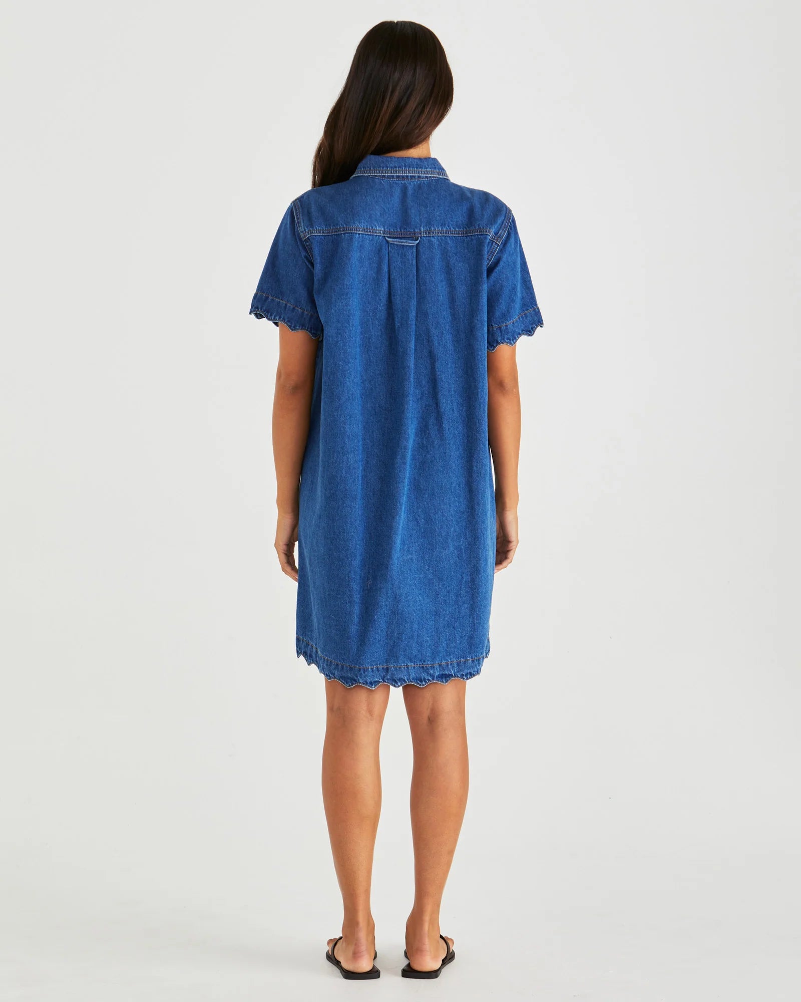 Vale Scalloped Denim Dress