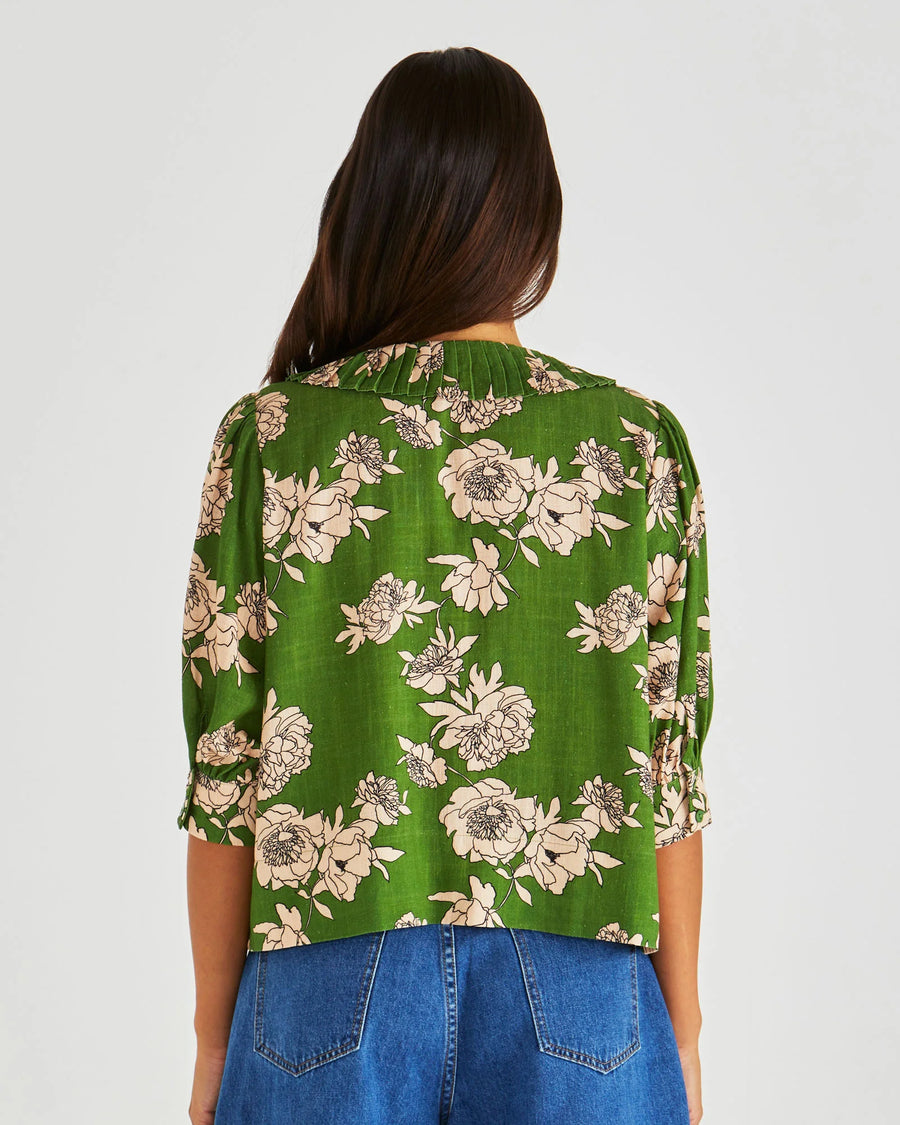 Antonie Pleated Blouse - Moonflower
