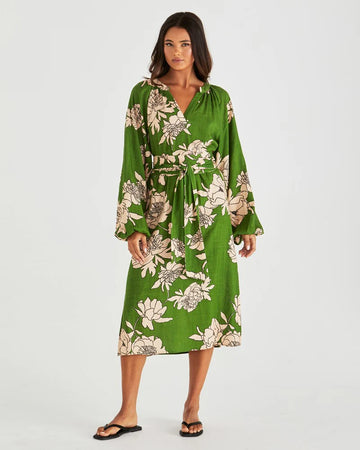 Antonie Obi Belt Dress - Moonflower