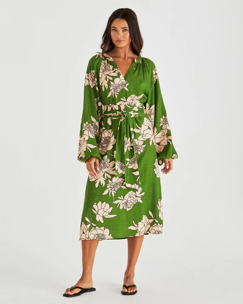 Antonie Obi Belt Dress - Moonflower