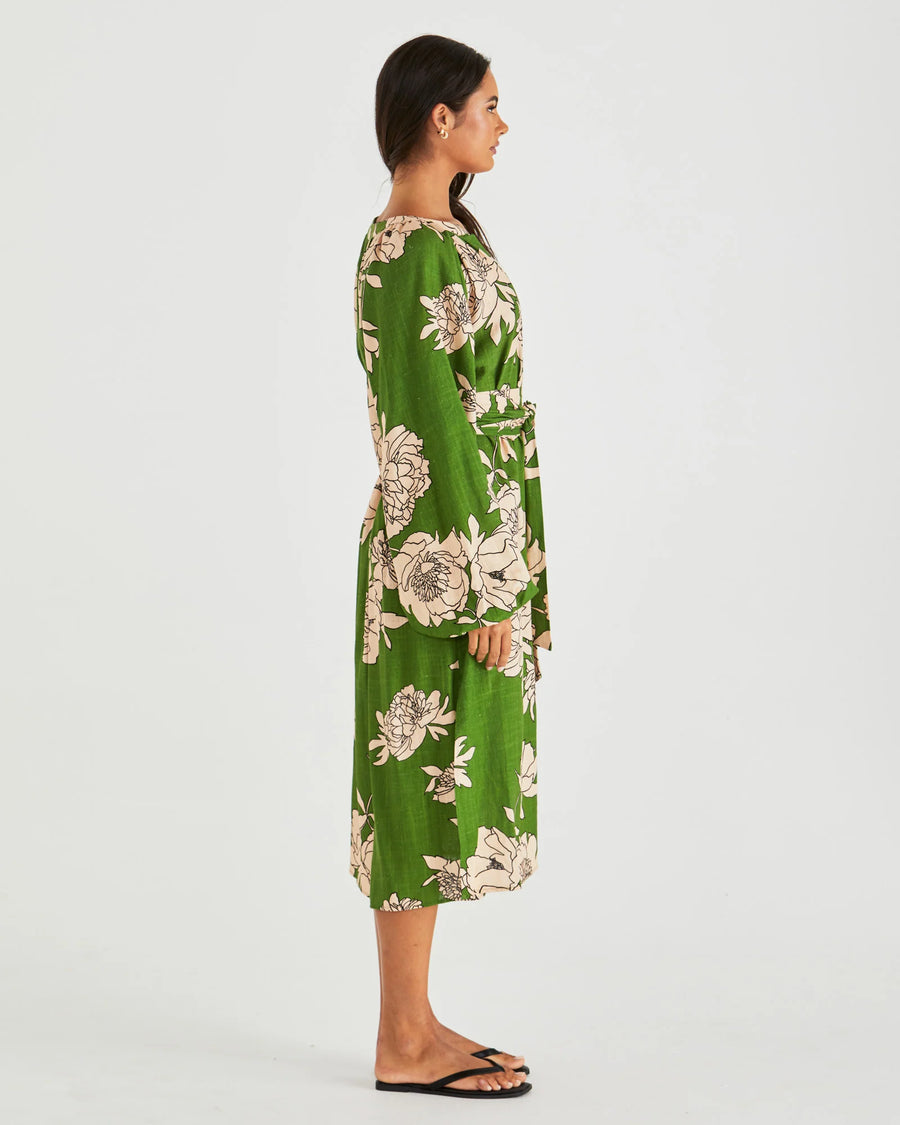 Antonie Obi Belt Dress - Moonflower