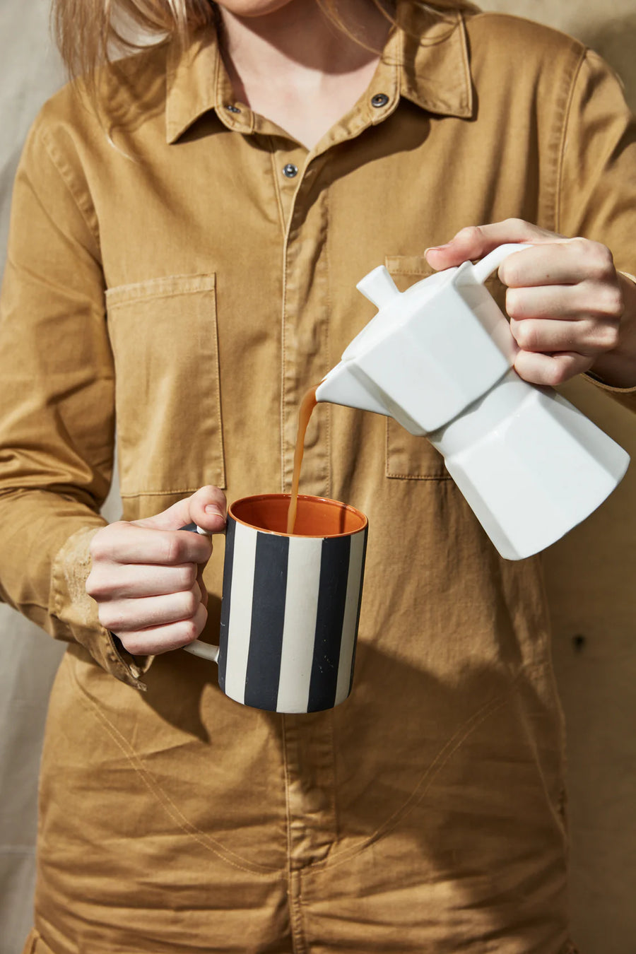 Happy Stripe Black Mug