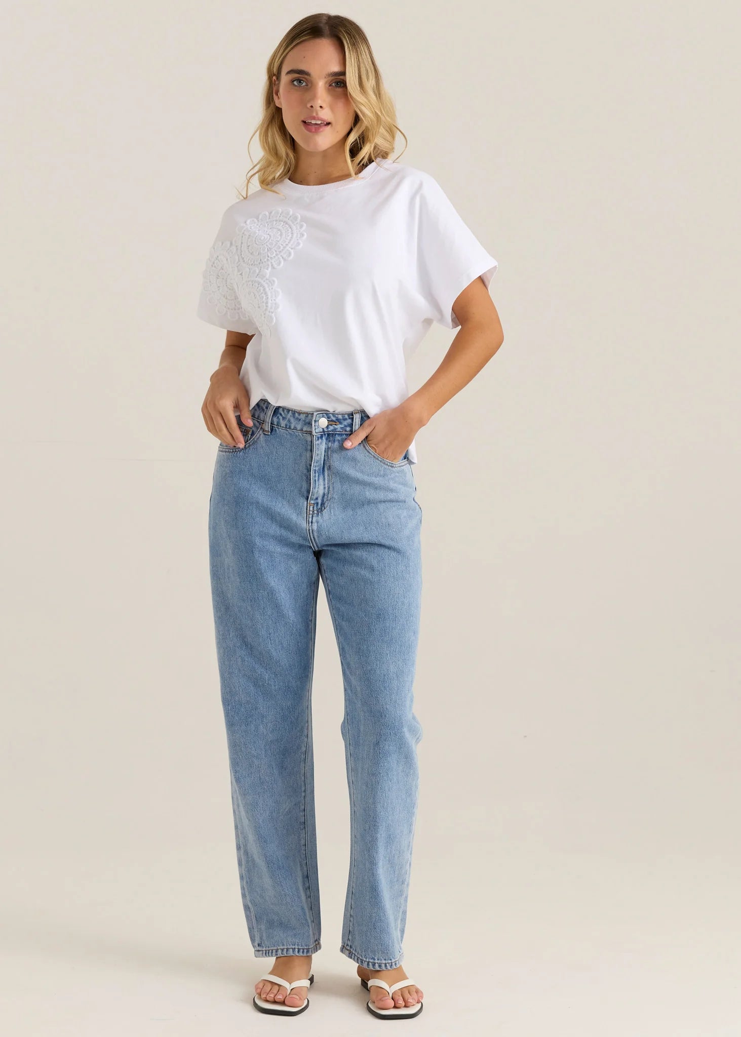 Kalani Straight Leg Jeans - 90s Blue Wash