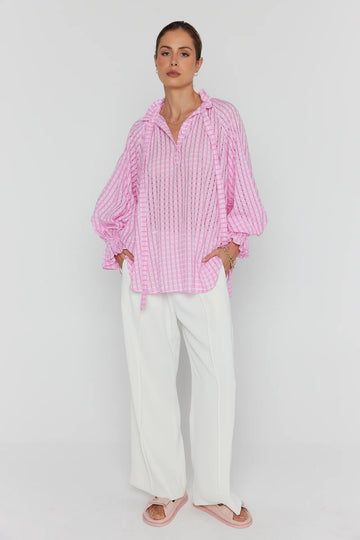 Danill Blouse in Pink Chequer