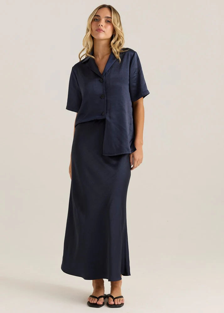 Jasper Slip Skirt Navy