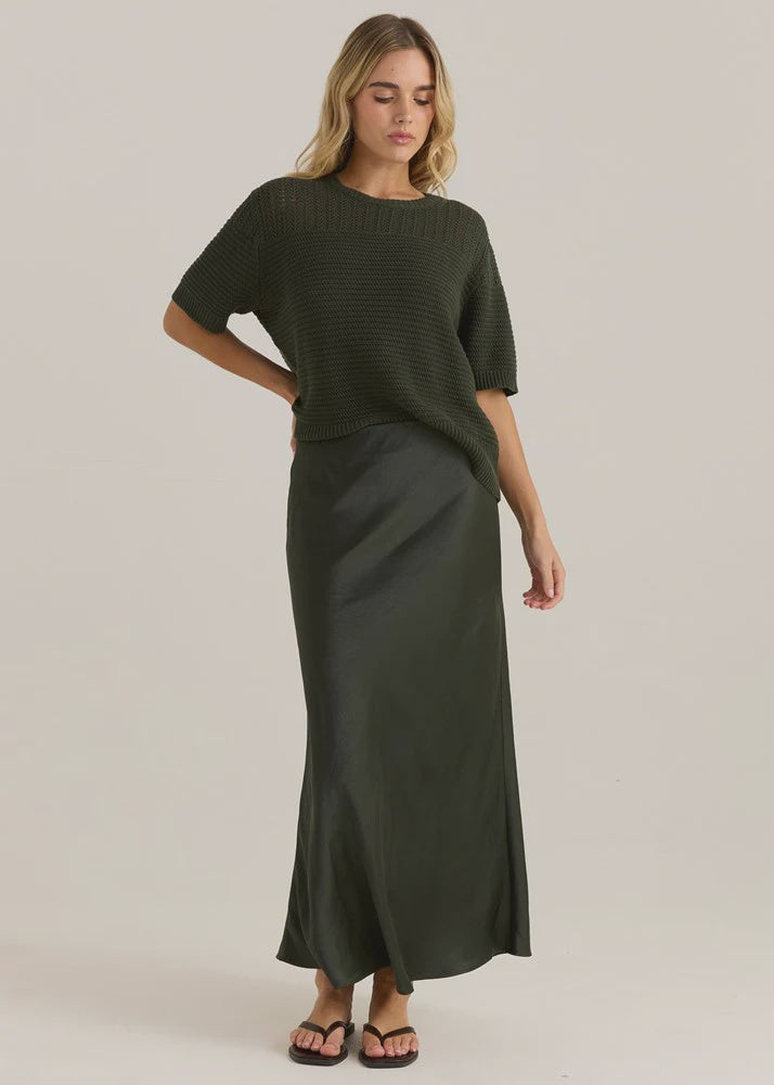 Jasper Slip Skirt Olive
