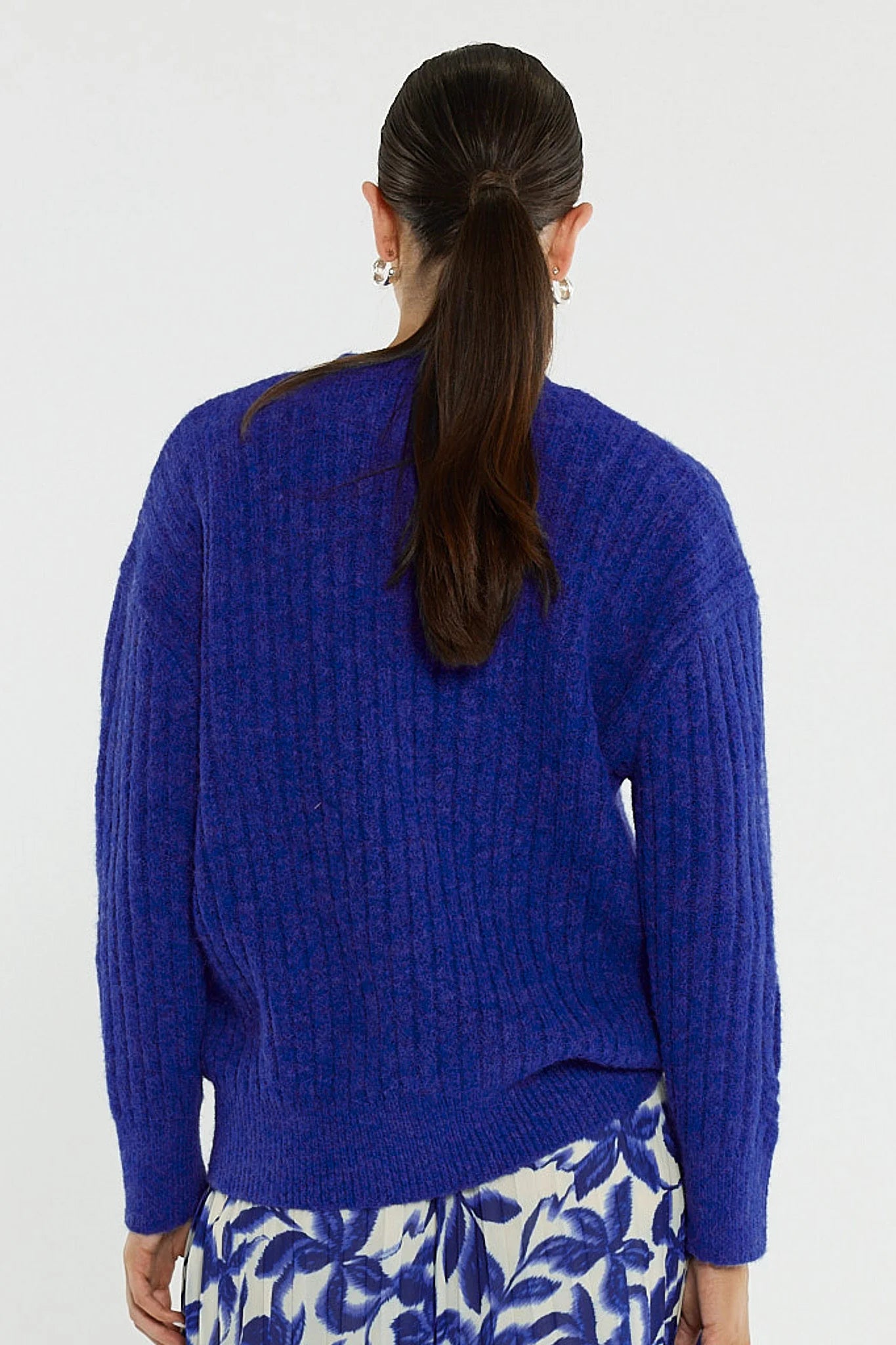 Kira Cable Knit Jumper Cobalt Blue
