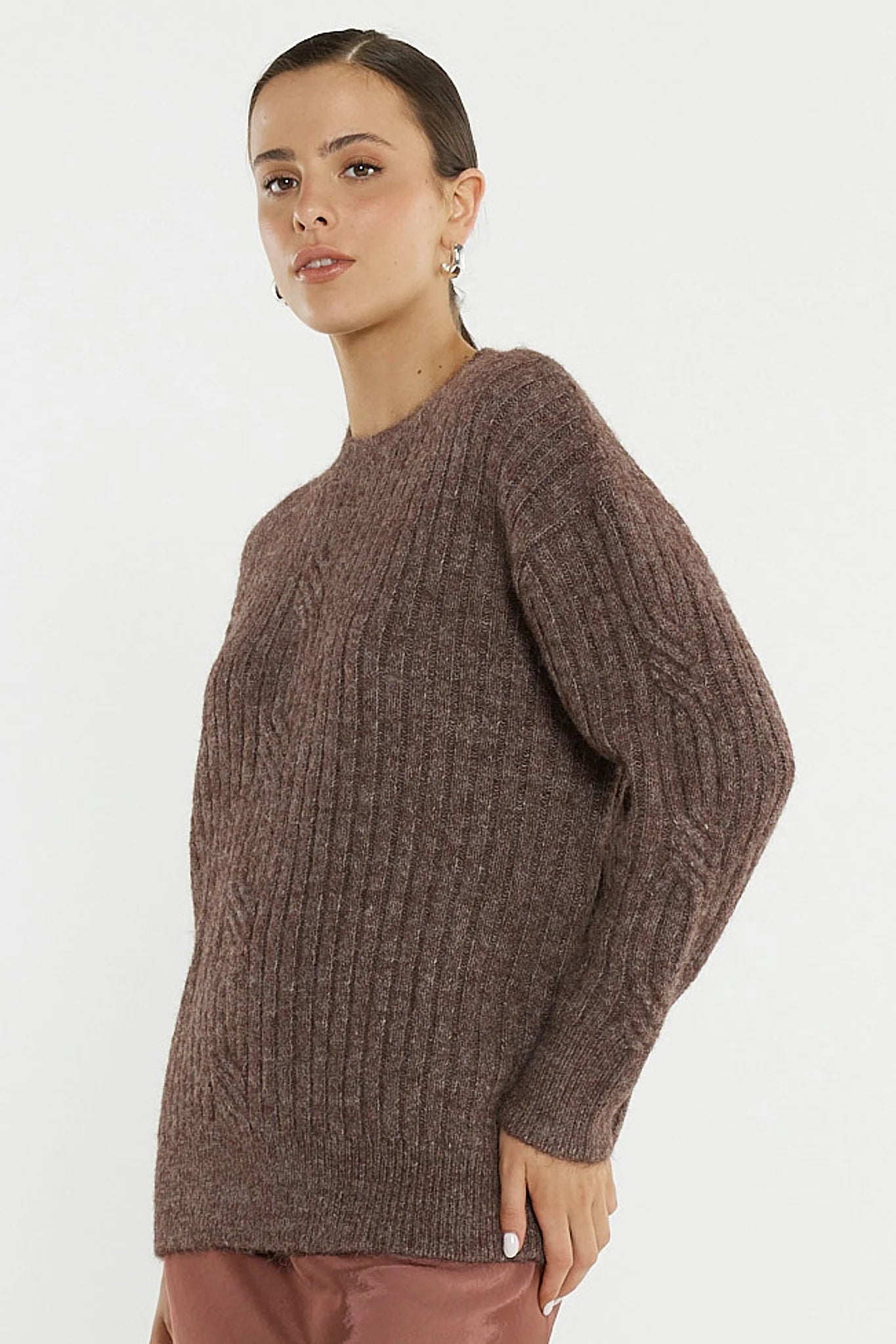 Kira Cable Jumper Dusty Rose