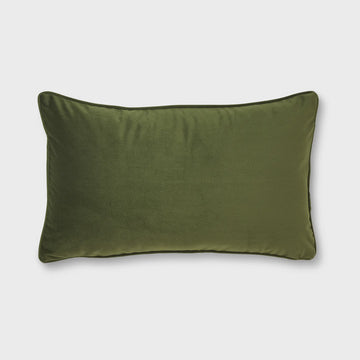 Mira Velvet Lumbar Cushion Olive