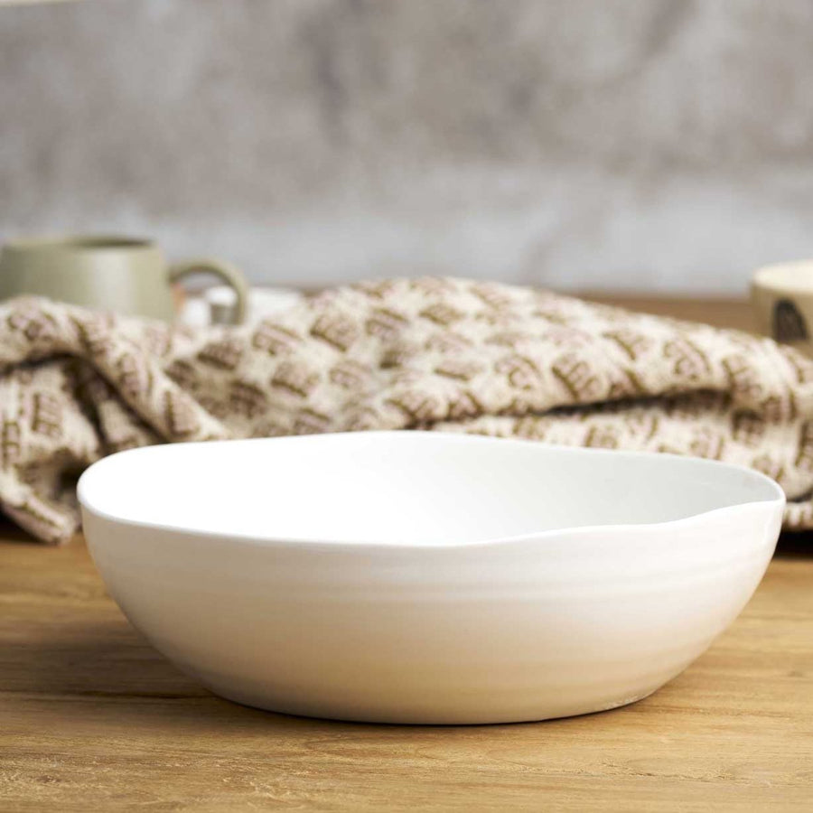 At Home Serving Bowl White