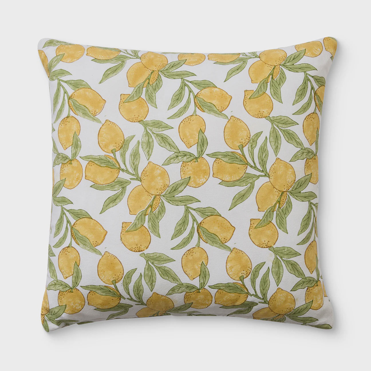 Lemon Block Print Cushion