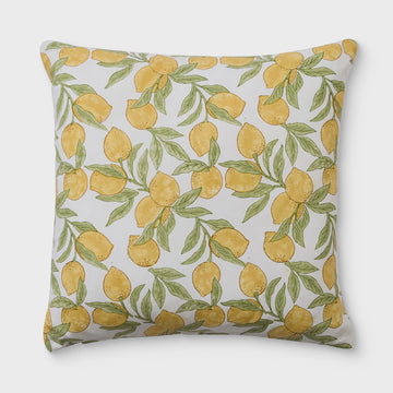 Lemon Block Print Cushion
