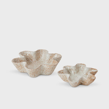 Dana Natural Glazed Wavy Dish Set of 2