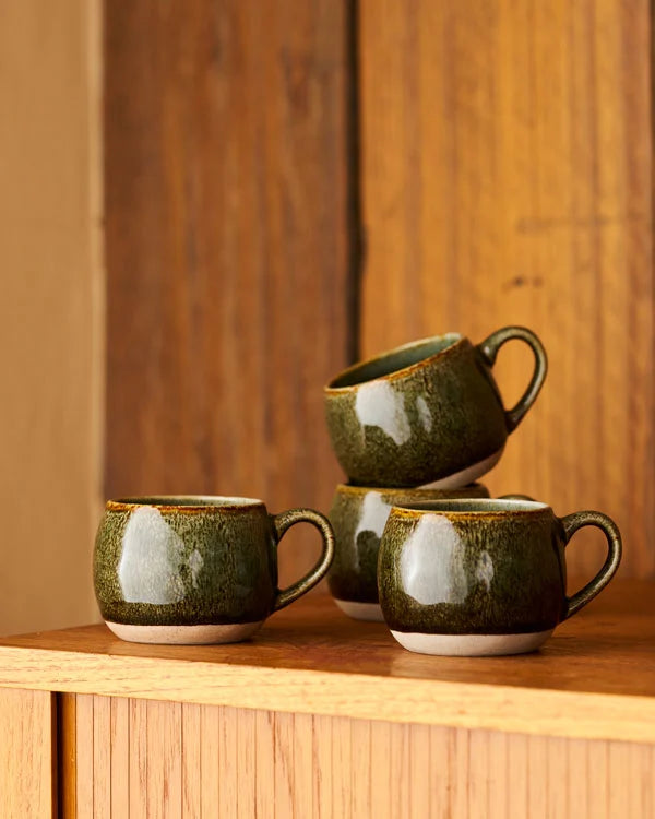 Mineral Mugs in Serpentine set of 4