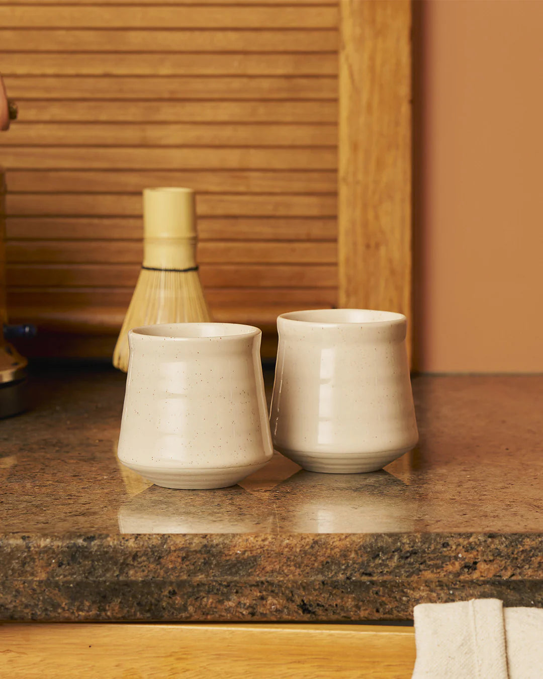 Matcha Latte Mug Set in White 2pc