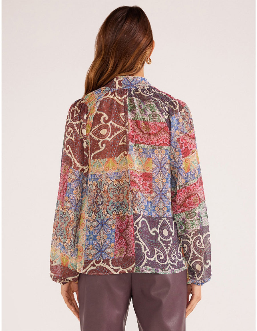 Ciana Button Down Blouse Paisley