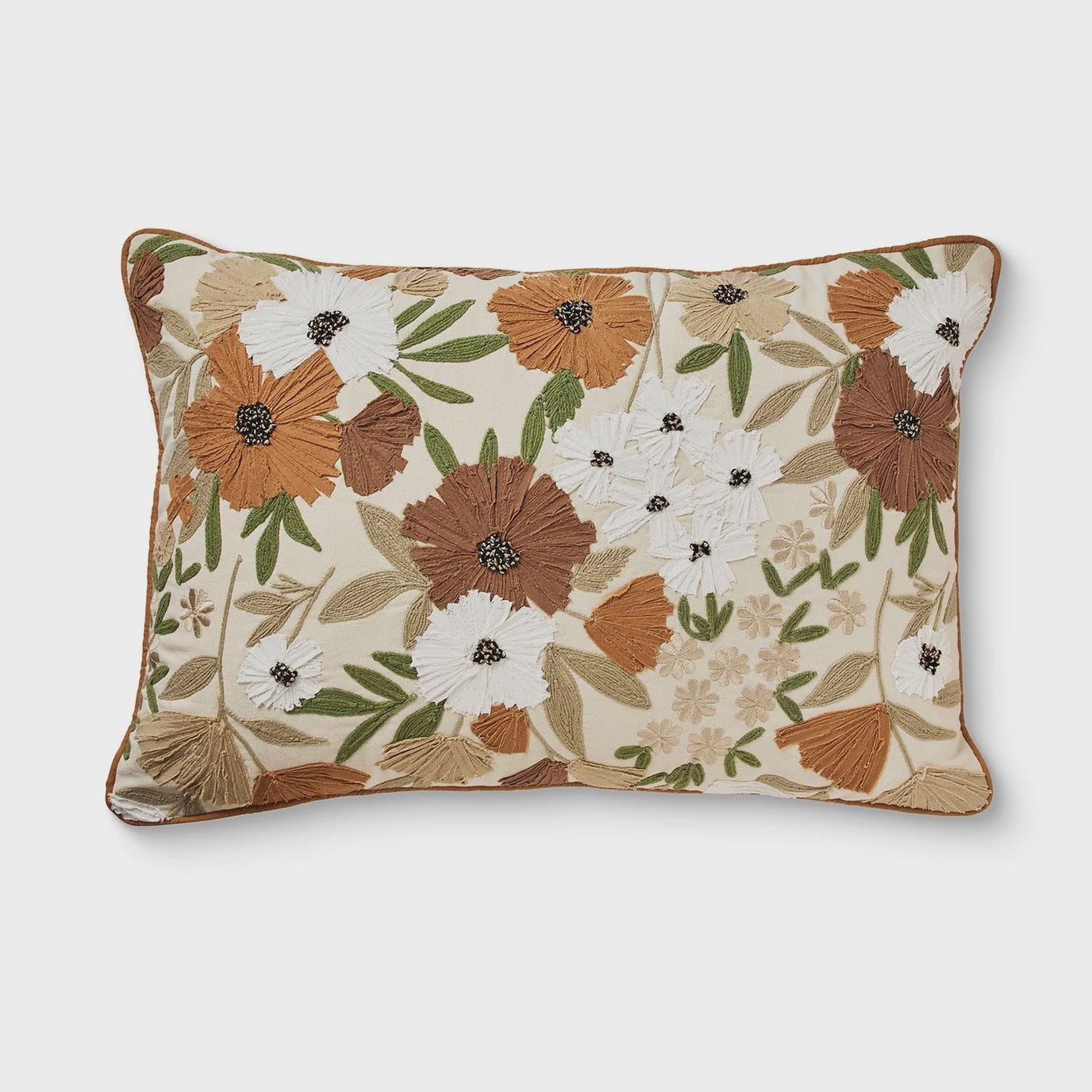 Florence Rust Embroidered Cushion