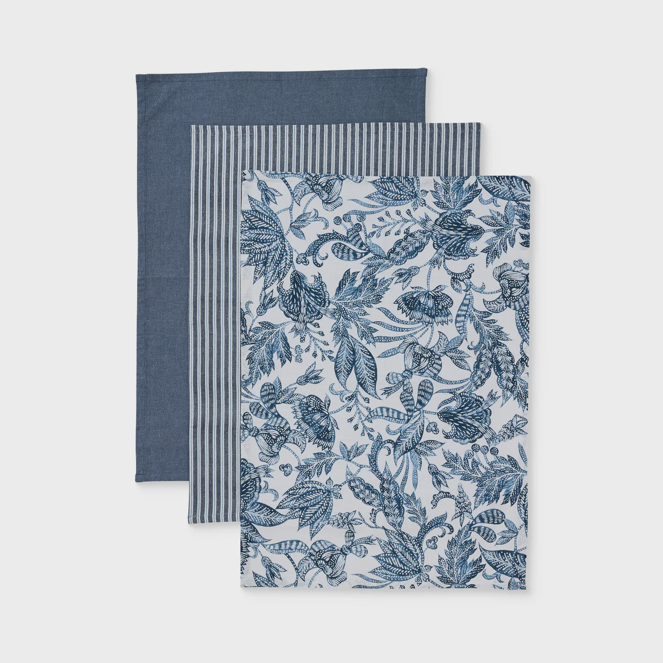 Samara Dark Blue Tea Towel set 3
